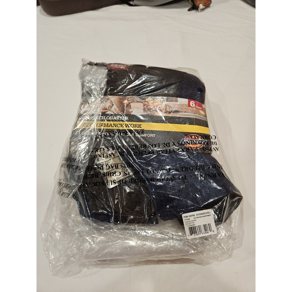 New Dickies Dri-Tech Performance Work Socks 5 Pair Men's Shoe Size 5-9 Brown...